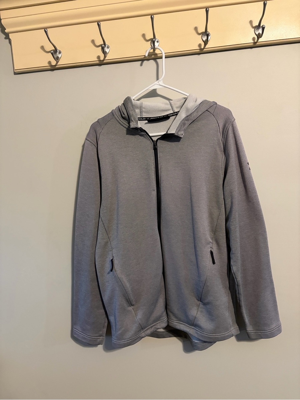 Under Armour Men's Light Grey Full-Zip Hooded Jacket